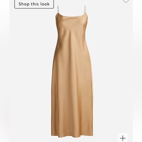 J crew Gwyneth slip dress in luster charmeuse camel - Picture 5 of 6